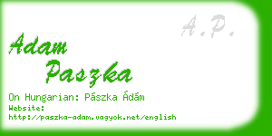 adam paszka business card